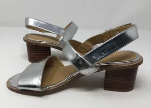 ASOS Silver Metallic Heel Sandals Block Heel Size 5 thumbnail 8