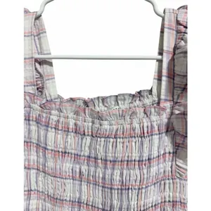 English Factory Plaid Midi Dress W/Ruffles White/Purple Women's Size‎ Small thumbnail 7