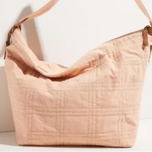 Free People Vienna Pink Quilted Shoulder Bag/Tote Bag, Suede Trim Detail‎ thumbnail 11