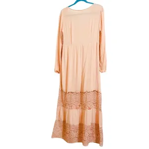 Prómesa Sweetheart Long Sleeve Blush Pink Lace Maxi Dress SM Cottage Boho thumbnail 5