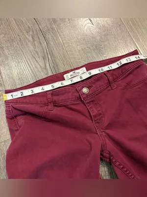 Hollister Jeans Womens 5R 27 Low Rise Skinny Pants Red Burgundy Stretch Y2K thumbnail 9