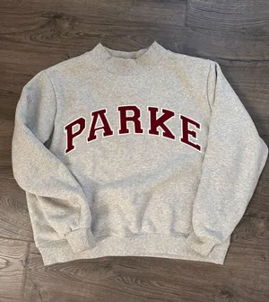 Parke Fleece Mockneck Sweatshirt with Crimson Logo thumbnail 1