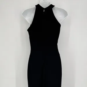 Marcella Sonata‎ Ponte Knit Midi Cocktail Dress Small Black Asymmetric Cutout thumbnail 7