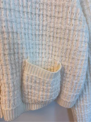 Jessica Simpson Cream Textured Open-Front Cardigan Size L thumbnail 6