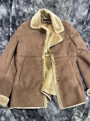 Jones New York Suede Shearling Jacket - Brown & Cream thumbnail 1