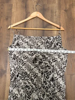 Free‎ People Day To Night Ruched Side All Over Animal Print Slip Dress Small thumbnail 6
