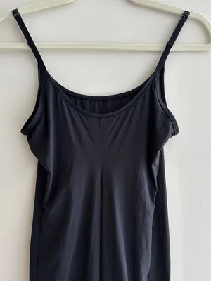 SKIMS Fits Everybody Slip Dress, Black/Onyx, Athleisure Mini, Size Large thumbnail 9