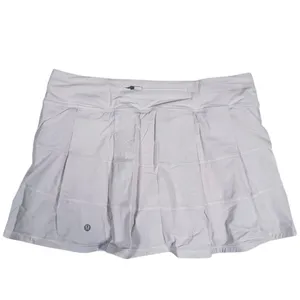 Lululemon Pace Rival Mid Rise Skort Size 10 Long White Tennis Running Pockets thumbnail 3