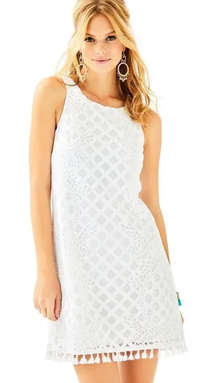 Lilly Pulitzer geometric lace tassel shift dress thumbnail 1