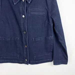 Isaac Mizrahi Medium Denim Jacket Navy Blue Hot Pink Accents‎ Button Down 302 thumbnail 4