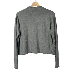 Aerie Light‎ Gray Mock Neck Long Sleeve Cropped T-Shirt S thumbnail 3