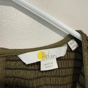 Boden‎ Smocked Bodice Green Long Sleeve Blouse Size 8 thumbnail 3