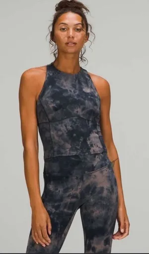 Lululemon Key To Balance Tank Top Size 4 Diamond Dye Graphite Grey Pink Pastel thumbnail 1