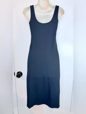 Abercrombie & Fitch Women’s S Black Ribbed Midi Dress thumbnail 10