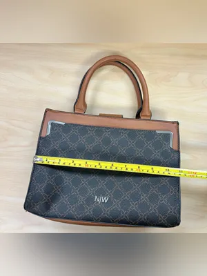 Nine West Black & Brown Signature Top-Handle Satchel thumbnail 2