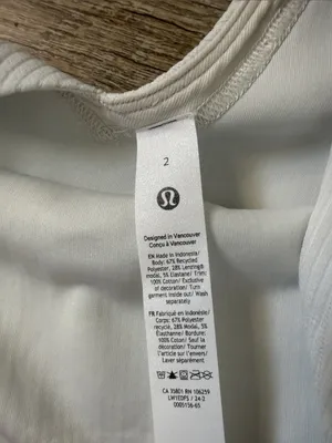 Lululemon Ribbed Softstreme Cropped Tank Light Vapor Size 2 thumbnail 3