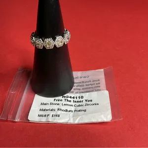 Bomb Party RG44110 “Free The Inner You” Cubic Zirconia on Rhodium Sz 10 Ring NWT thumbnail 4