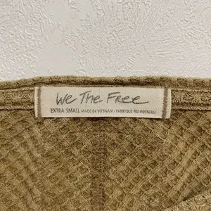 Free People We The Free Waffle Knit Oversized Thermal Top XS Boho thumbnail 4