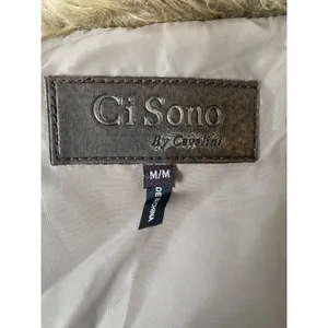 Ci Sono by Cavalini Women’s Size M Faux Fur Vest Jacket Brown Black Beige (b57) thumbnail 3