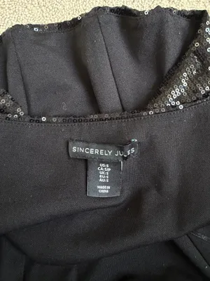 Sincerely Jules Black Sequin Corset Crop Top Size S thumbnail 4