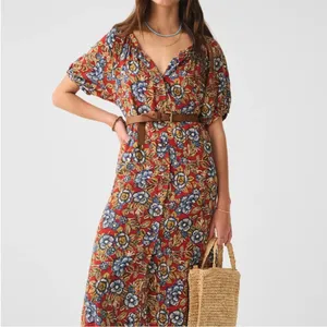 Faherty Women's Carmel Linen Dress in Red Desert Bloom Floral NWT Size XL thumbnail 9