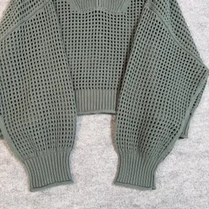 Aerie Size-XXL Womens Sweater Oversized Green Crochet Long Sleeve thumbnail 9