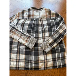 Aerie Plaid Button Up Shirt‎ Long Sleeve Gauze Women's Small thumbnail 7