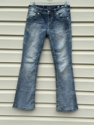 Miss Me Signature Boot Jeans Women’s 26 Blue Stretch Embellished Y2K 29 Inseam thumbnail 3