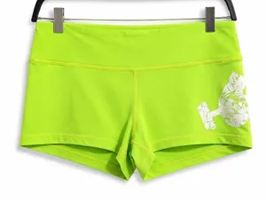 WodBottom‎ Neon Green CrossFit Booty Shorts Weightlifting Gym Size Large thumbnail 1
