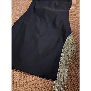White Fox Black Rhinestone Fringe Mini Dress | Size Medium thumbnail 4