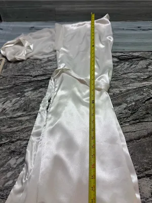 Intimo Amore Satin Ivory Wrap Robe with Nightgown vintage M thumbnail 10
