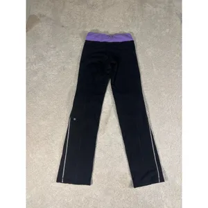 Lululemon Womens Pants Straight Leg Mixed Material Pull On Black Size 4 Thick thumbnail 6