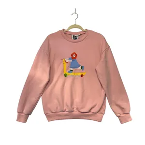 Kina & Tam Pink Embroidered Scooter Girl Organic Cotton Sweatshirt‎ Small thumbnail 2