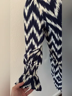 Tuckernuck Pomander Place Navy Ikat Kenzo Dress Empire Waist Swing Tiered XS thumbnail 5