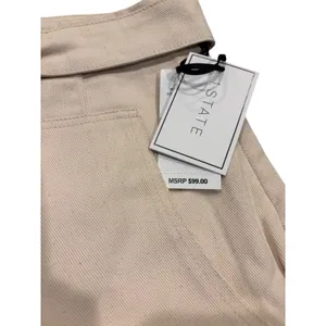 1. STATE Linen Blend Belted Mini Pencil Skirt White Swan Size 4 thumbnail 3