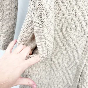 Aran‎ Mor Womens Merino Wool Irish Cable Knit Side Zip Coatigan Sweater Size S thumbnail 8