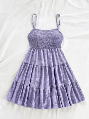 Soleia Lavender Smocked Tiered Sundress BRAND NEW thumbnail 4