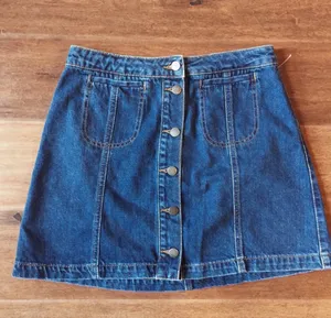 Topshop Moto Button Down Denim Skirt, Size 30W thumbnail 3