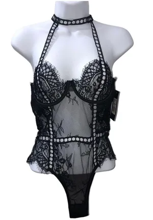 Oh La La Cheri Adelynn Lace Thong Teddy Bodysuit Medium NWT thumbnail 4