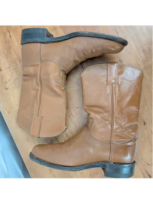 Justin Boots Ladies' Vintage Brown Leather Just Roper Boots Size 7A thumbnail 6