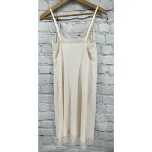 Vintage Van Raalte Full Slip Dress Nightgown 32 Small Beige Lace Appliqué USA thumbnail 7