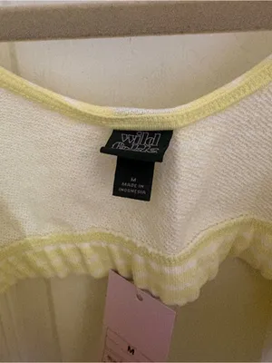 NWT!! Wild Fable Terry Cloth Striped Cropped Bra Top and Short Set thumbnail 9