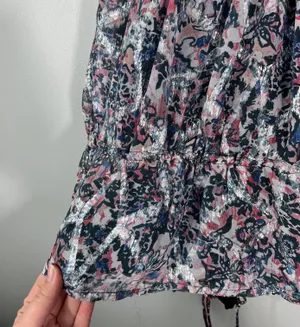 IRO Elsa Metallic Strappy Back Silk Metallic Material Bubble Waist Tank Top 36 4 thumbnail 2