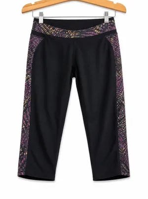 Fabletics Womens Leggings‎ Size S Camacan Capri Workout Black Print Activewear thumbnail 1