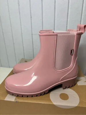 PLANONE Pink‎ Chelsea-Style Waterproof Ankle Rain Boots Size 6 thumbnail 5