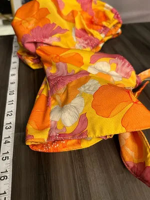 Agua Bendita Set Bailee Crop Top Teresa Tiered Skirt Yellow Blooms Size Small thumbnail 10