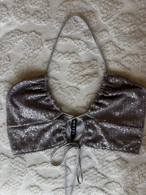 Motel Rocks Adjustable Sequined Crop Top thumbnail 3