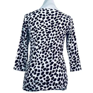 Ann Taylor Animal Print Boat Neck 3/4 Sleeve Blouse S thumbnail 4