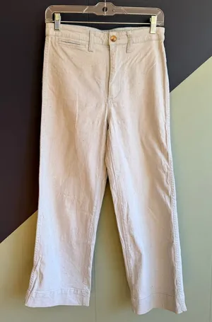 Madewell Emmett Cropped Wide Leg Pants, Light Blue Speckled Canvas, Sz 25, VGUC thumbnail 1