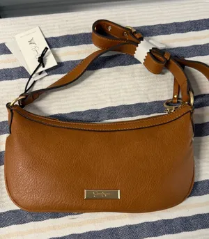 Jessica Simpson NWT Sherpa Shoulder Bag Camel Faux Leather Hobo Purse thumbnail 1